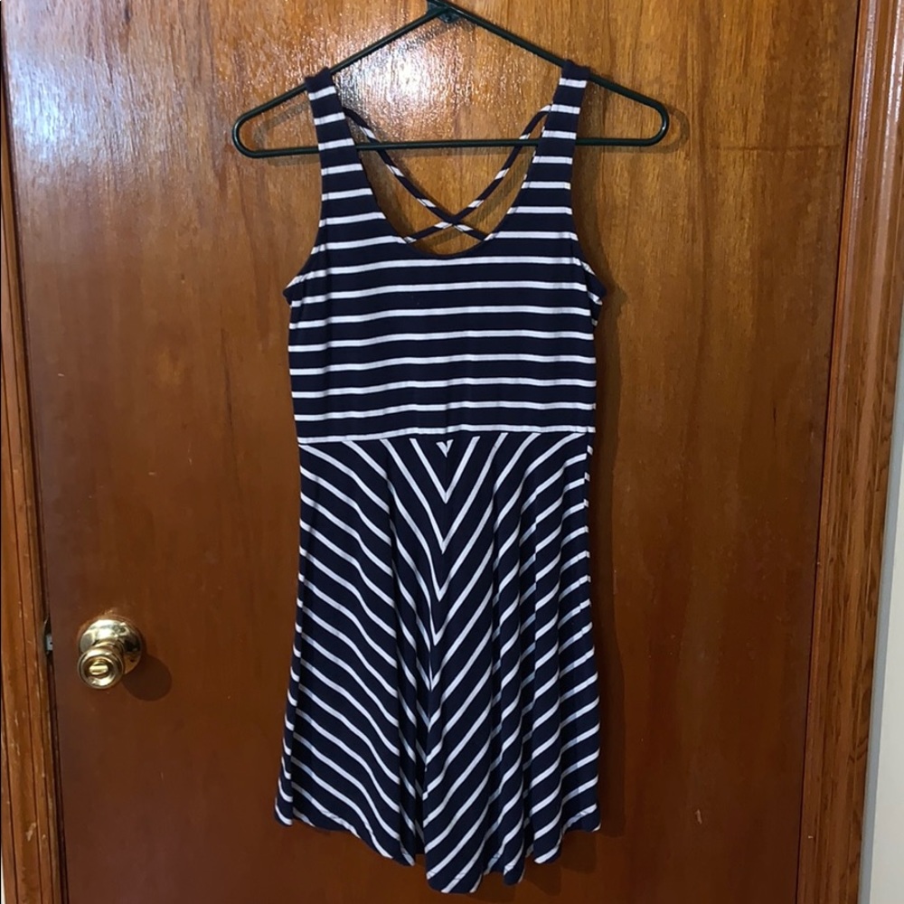 Navy and White Dress